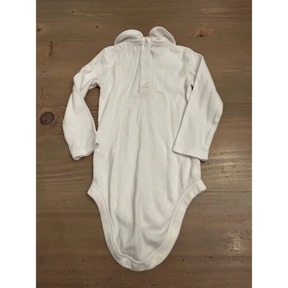 K36 Baby Boden White Peter Pan Collar Long Sleeve Bodysuit 18-24M Cotton Onesie